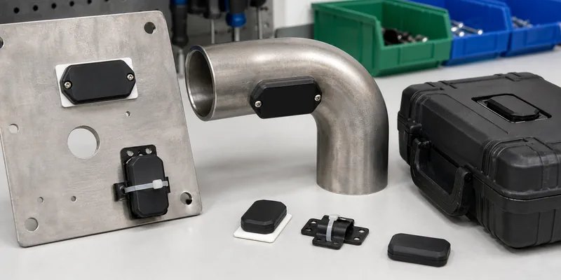 Anti-metal RFID tag installation methods using adhesive, screws, and bracket mounting on metal equipment