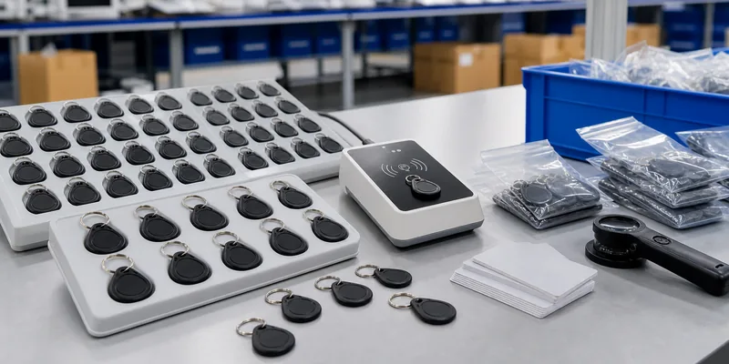 RFID key fob encoding and QC workflow