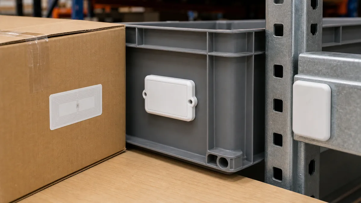 UHF RFID label, hard tag, and anti-metal tag formats compared for warehouse assets