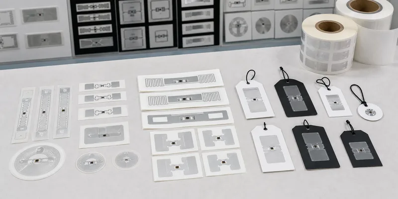 Comparison of UHF RFID inlays stickers and hang tags for chip selection